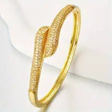 Snake Design Bracelet with Rhinestone