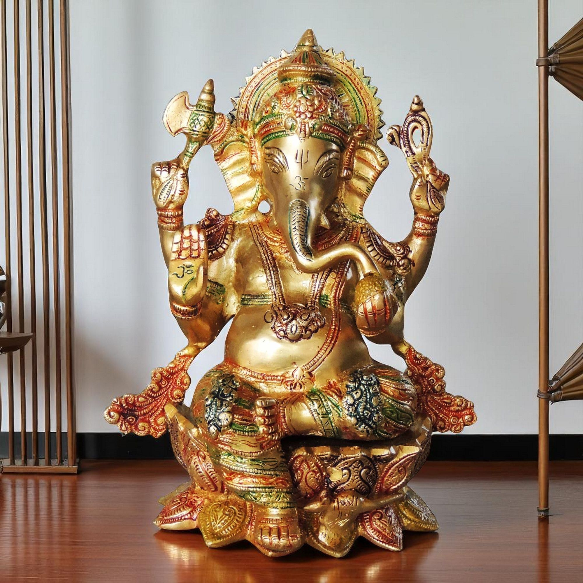 Brass Showpiece Ganesh Ji God Idol Statue (BSMAS1060 G)