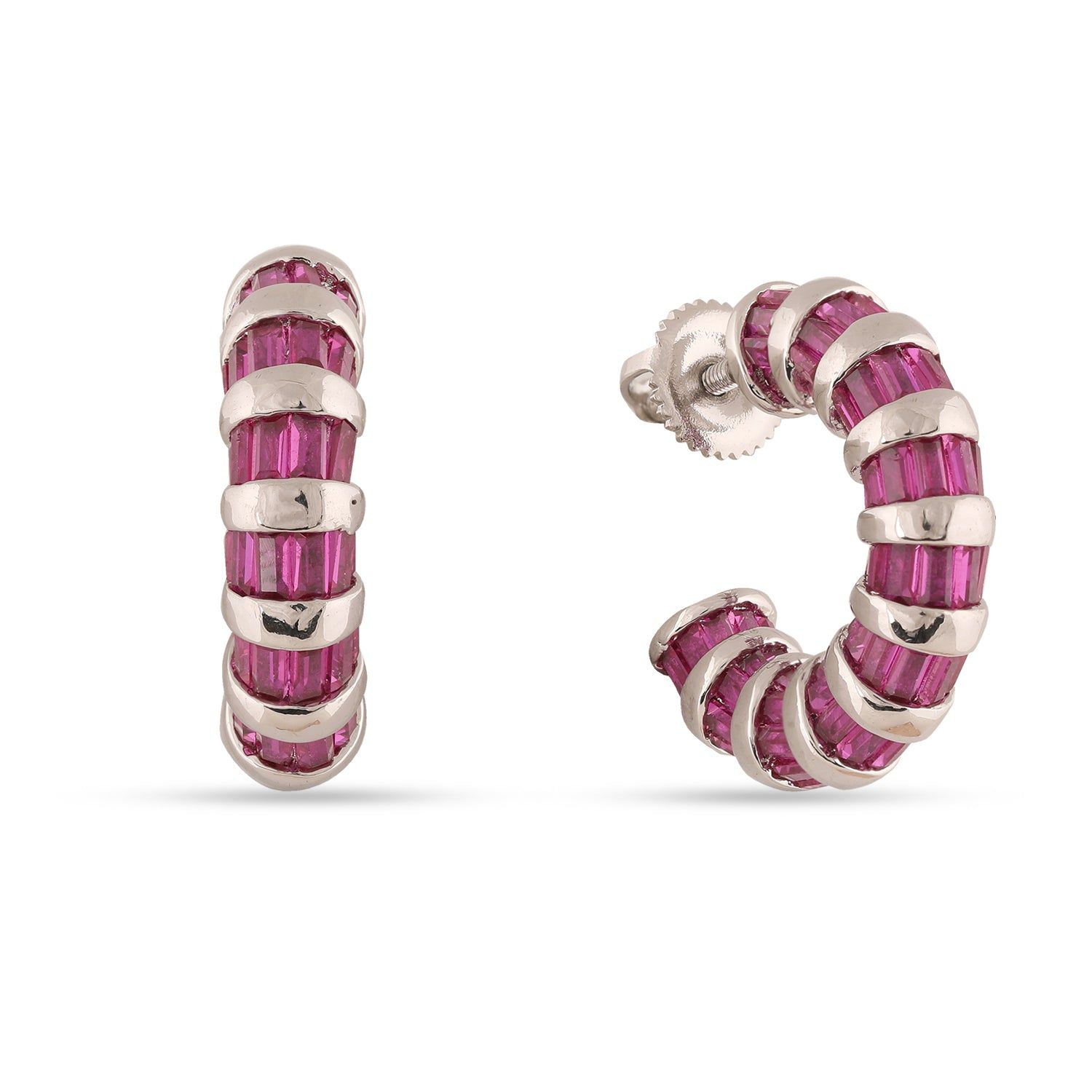 Kennedy - Pink and Silver Earrings