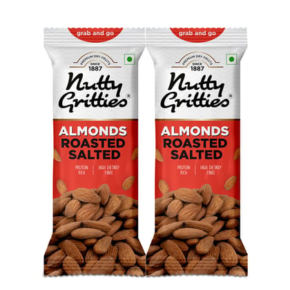 Nutty Gritties Premium California Roasted and Lightly Salted Almonds, 80 gm