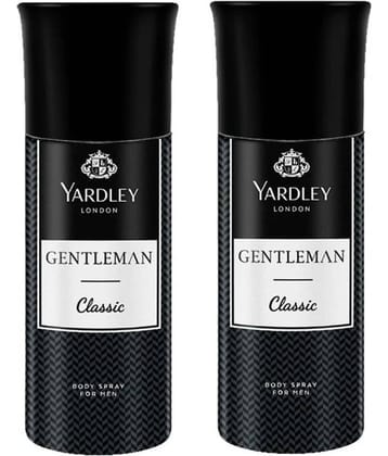 Yardley London Gentleman Classic Deo Body Spray for Men, 220ml each ,pack of 2.