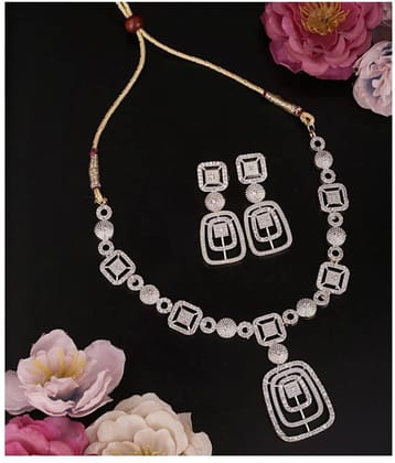 Navya Collections Alloy Golden Contemporary/Fashion Necklaces Set Choker