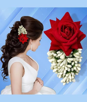 LYKAA Red,White Bun Clip ( Pack of 1 )