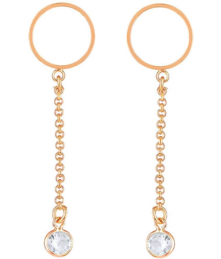 LUV FASHION Rose Gold Drop Earrings ( Pack of 1 )