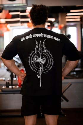 Lord SHIVA Immortal Oversized T-shirt (Black)-S