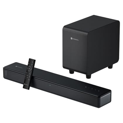 Portronics Sound Slick X Deep Bass Subwoofer, Touch Control, 2.1 Channel Soundbar, Sleek Remote Control