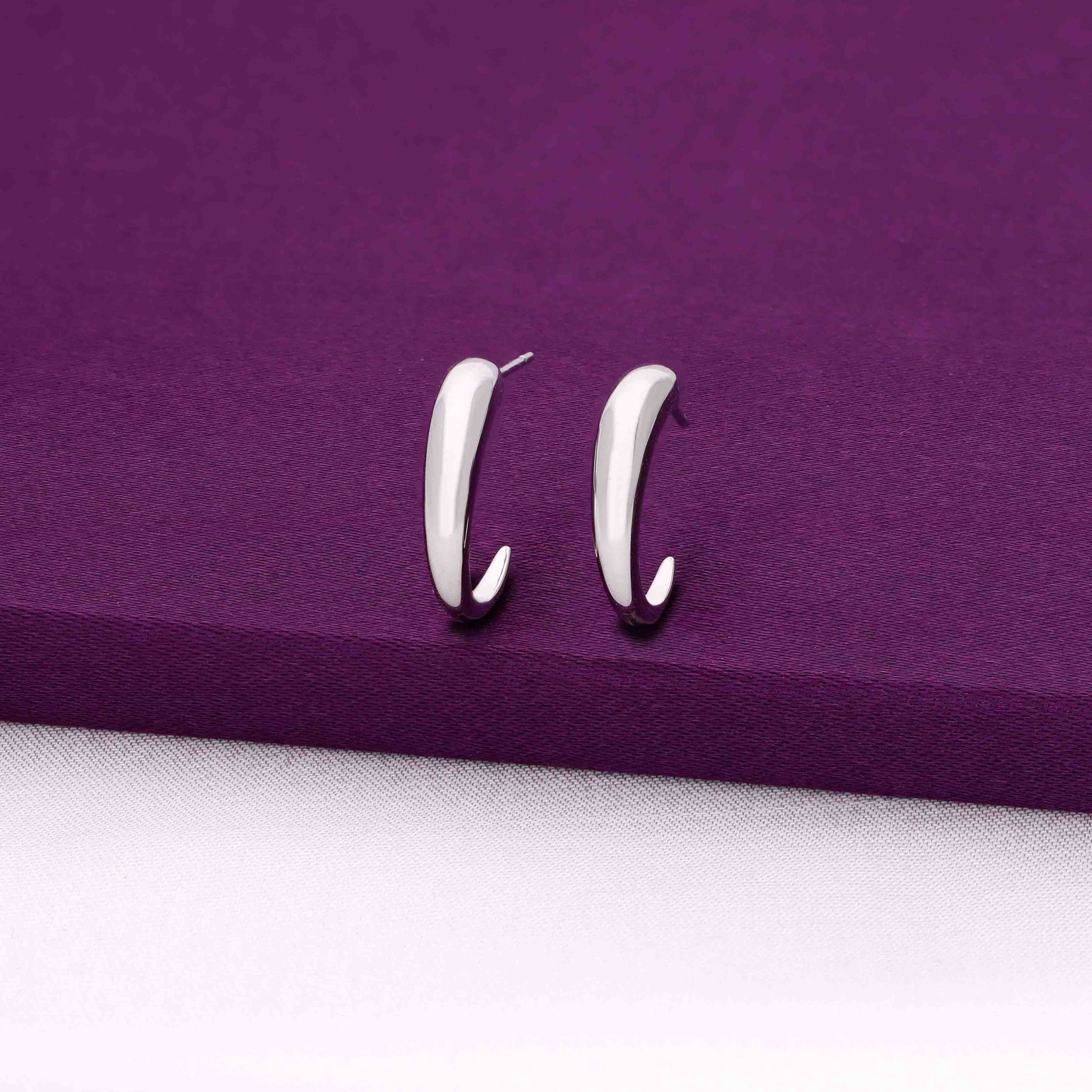 Sterling Simplicity Silver Hoops Earrings-None / Silver