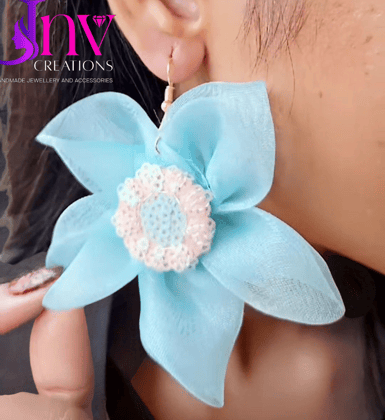 Fabric earrings flower