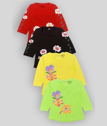 Babeezworld Pack of 4 Baby Girls Cotton Top ( Multi )