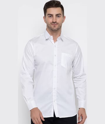 MODERNITY Cotton Blend Regular Fit Solids Full Sleeves Men's Casual Shirt - White ( Pack of 1 )