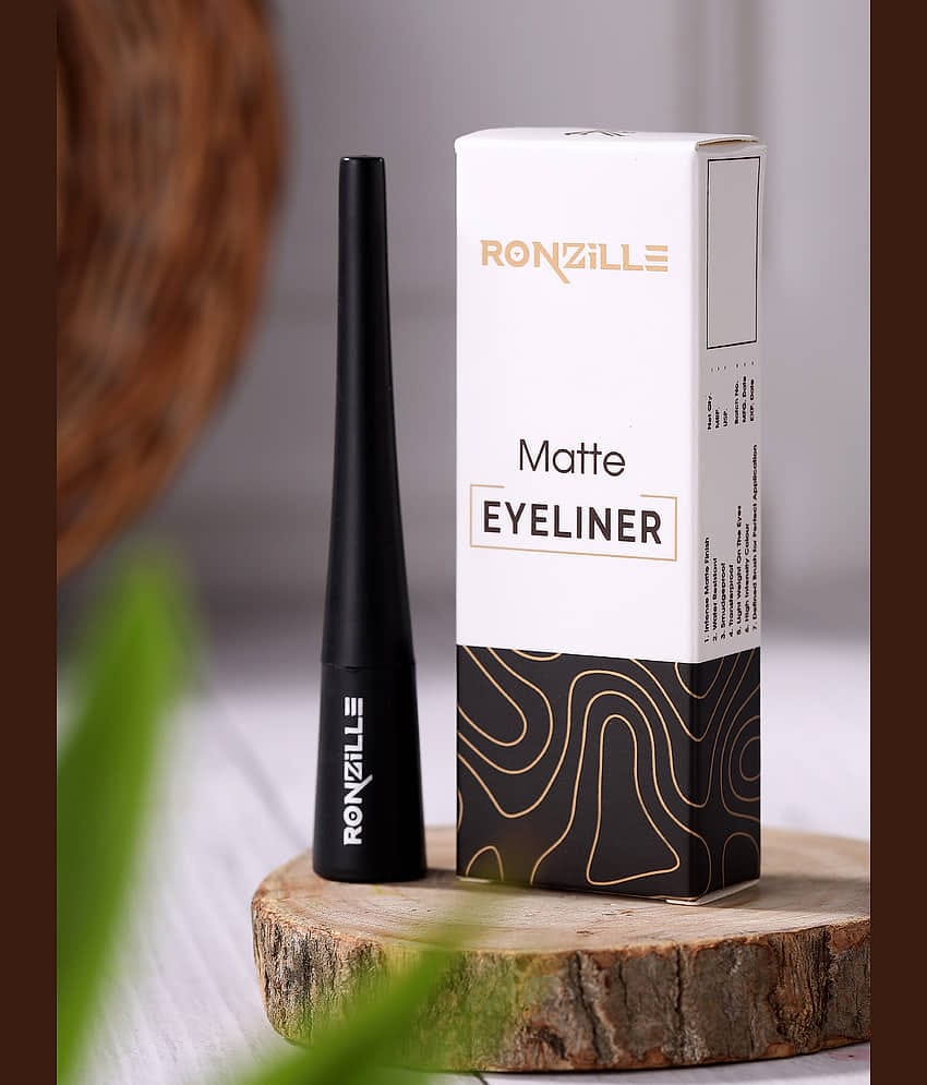 Ronzille Black Matte Eye Liner Liquid ( Pack of 1 )