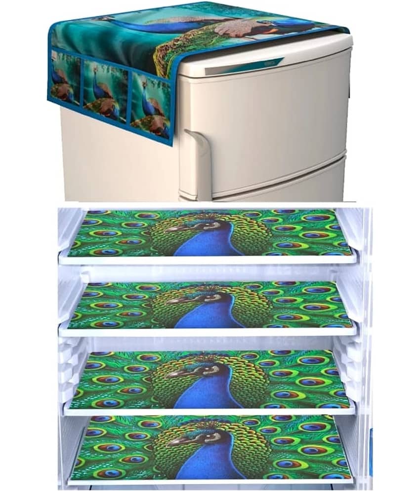 Revexo - PVC Multicolor Fridge Mats ( Pack of 5 )