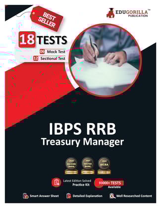 IBPS RRB Treasury Manager (Scale II) Exam 2024 - 6 Full Length Mock Tests and 12 Sectional Tests (1900 Solved Objective Questions) with Free Access to Online Tests EduGorilla Prep Experts
