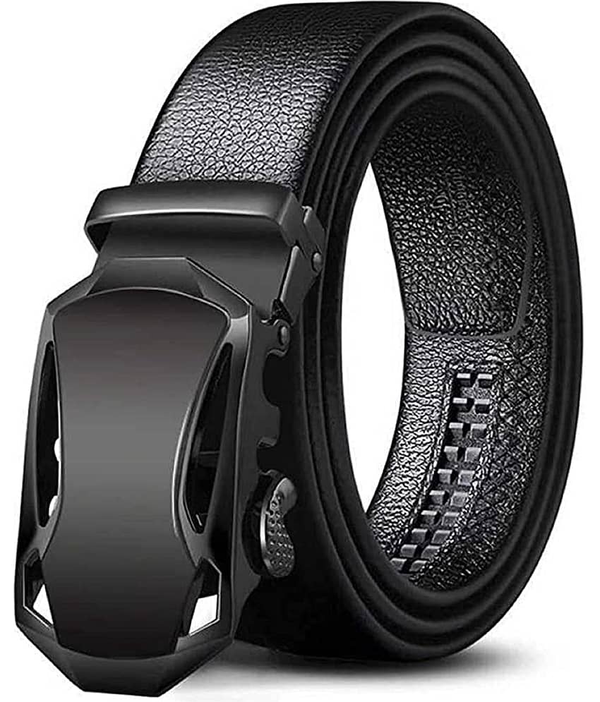 Clock21 - Black Leather Men's Casual Belt ( Pack of 1 )