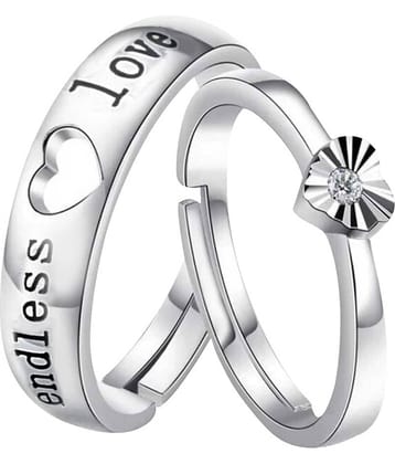 ShreejiHuf- Silver Couple Ring (Pack of 1)