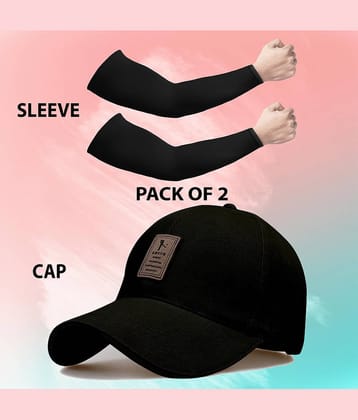 Bolax Pack of 2 Cotton Men's Cap ( Black )