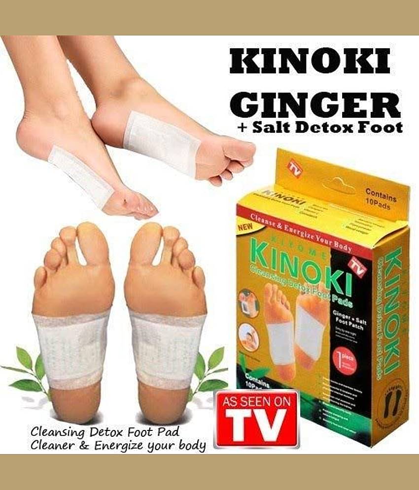 Kinoki - Kinoki Cleansing Detox Foot Patches 10 Adhesive Pads Kit Natural Unwanted Toxins Remover (Free Size)
