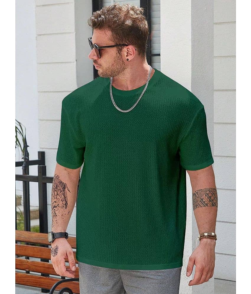 fashion and youth Pack of 1 Cotton Blend Oversized Fit Men's T-Shirt ( Light Green )