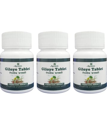 Axiom Giloye tablets (Pack of 3)|100% Natural WHO-GLP,GMP,ISO Certified Product