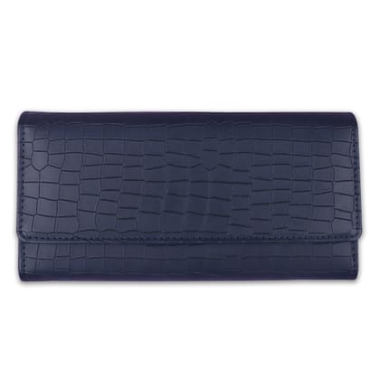 The Wallet Store Croco Design Clutch - Blue