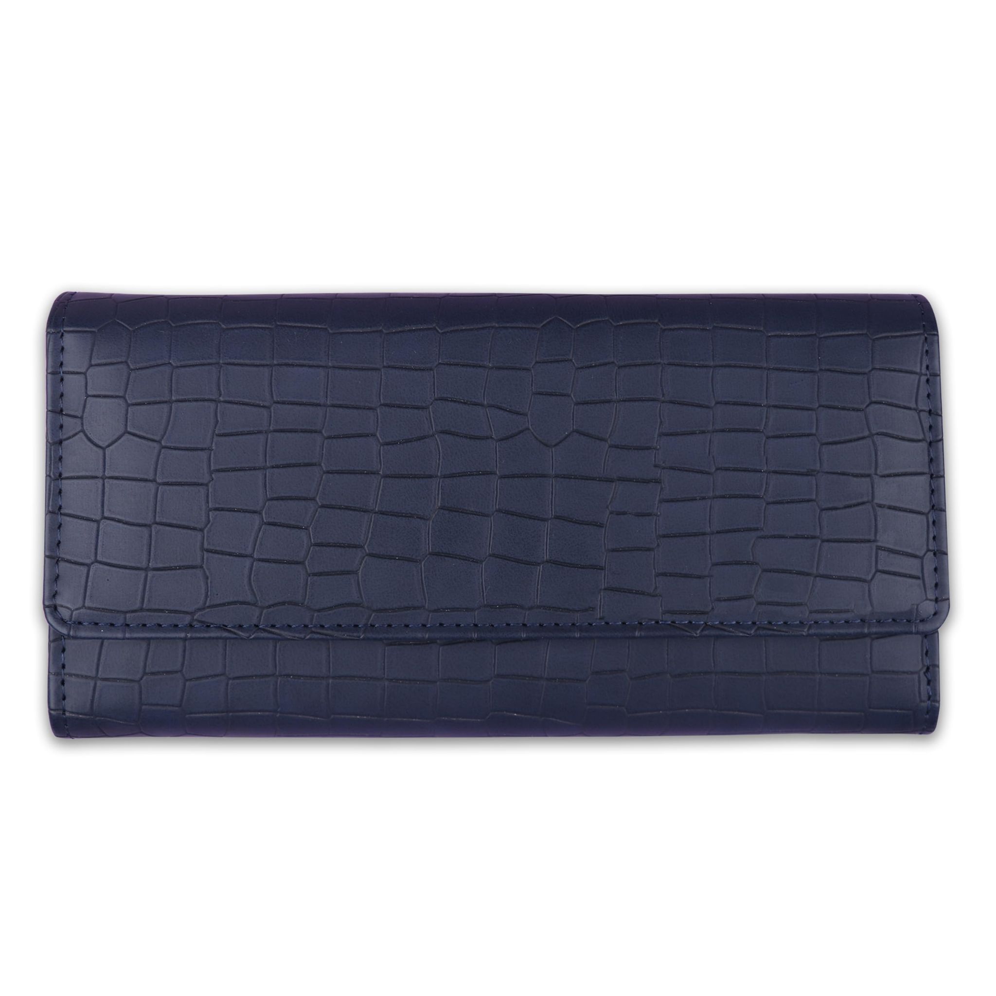 The Wallet Store Croco Design Clutch - Blue