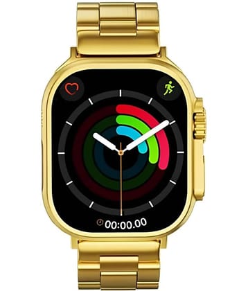 VEhop Ultra Watch with BT Calling, HD Display Gold Smart Watch