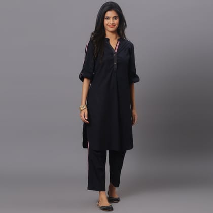 Black Cotton Co-ord set-XS