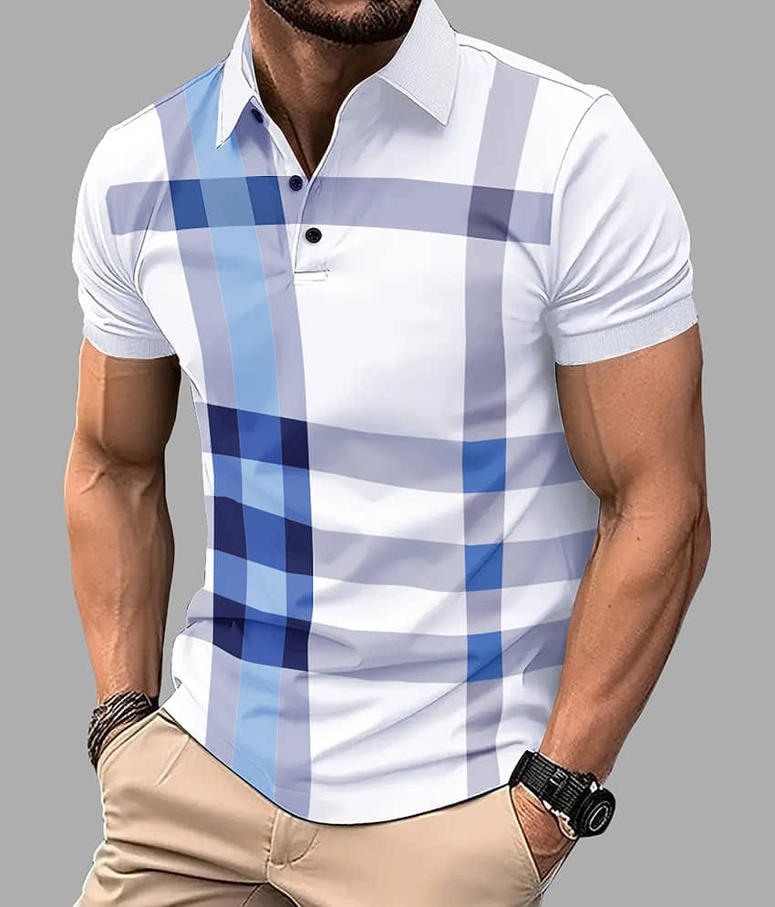 Eyebogler Cotton Blend Regular Fit Printed Half Sleeves Men's Mandarin Collar T-Shirt - Multicolor ( Pack of 1 )