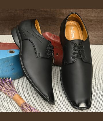 John Karsun Black Men's Derby Formal Shoes