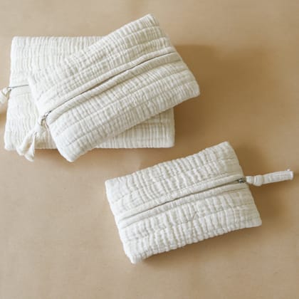 Fyra Rectangle Pouches-Set of 3 / Fyra - Natural