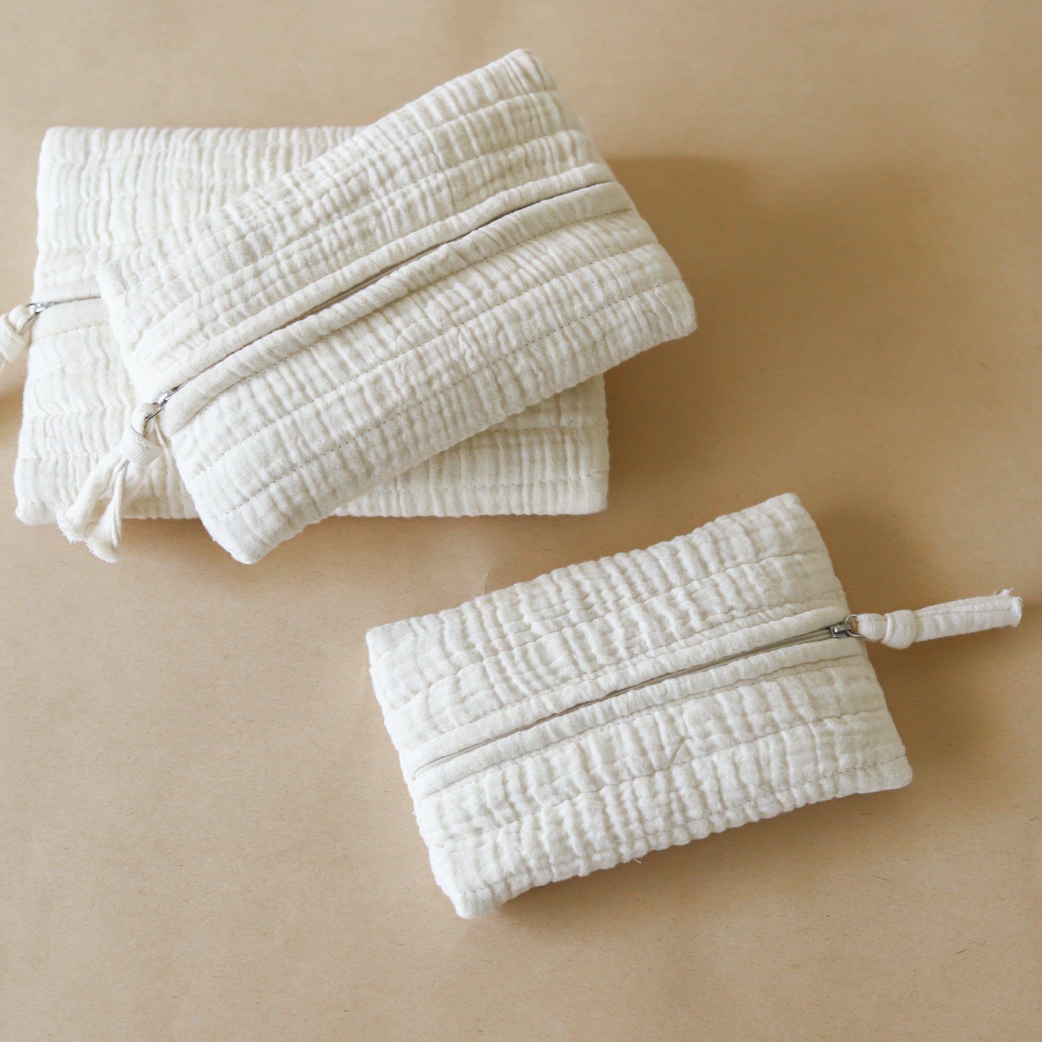 Fyra Rectangle Pouches-Set of 3 / Fyra - Natural