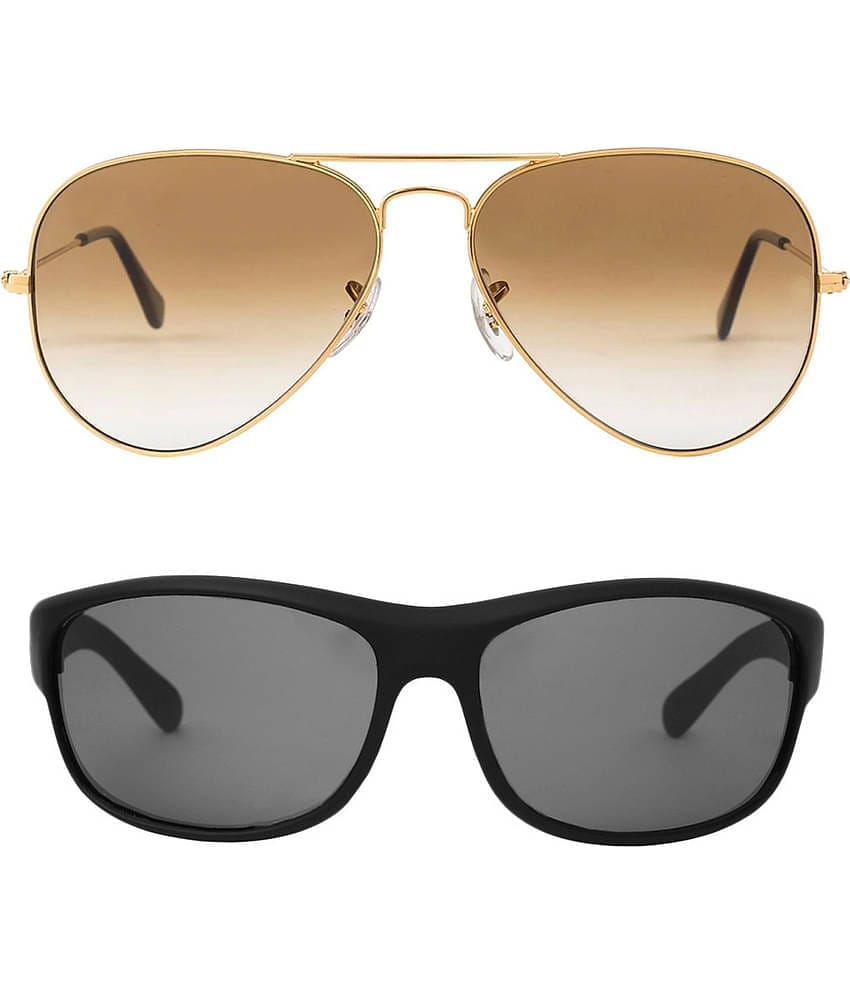 Kanny Devis - Black Wrap Around Sunglasses ( Pack of 2 )