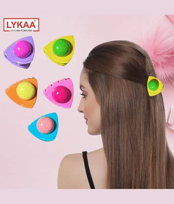Lykaa Stylish Premium Matte Plastic Hair Clutcher/Claw Clip, Hair For Women & Girls Multicolor- 5Pcs