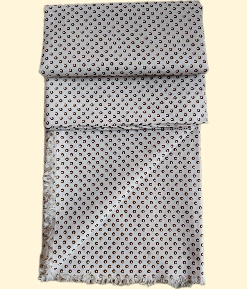 Makhanchor - White Cotton Men's Unstitched Shirt Piece ( Pack of 1 )