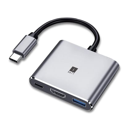 iBall Bridge 3-in-1 Type-C Multiport Adapter,100W PD Charging, Aluminium Case