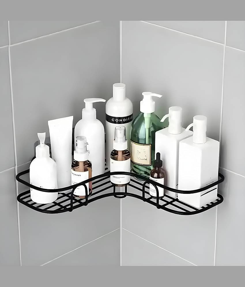 KRAMOX Multipurpose Bathroom/Kitchen Corner Storage Organizer Wall Mounted Rack Shelf Shower Caddy (No Drilling - Shelf Adhesive) Bathroom Accessories Storage Rack