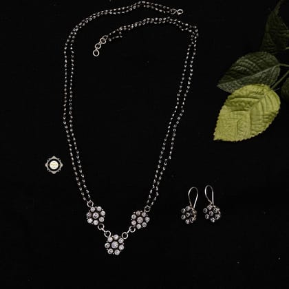 Timeless Floral Mangalsutra-Necklace with earring