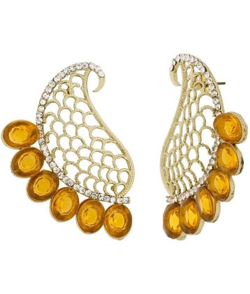 The Jewelbox Designer Paisley Antique Rhodium Plated Brwon Earring for Women