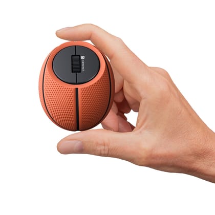 Portronics ToadPlay Basketball Mini Wireless Bluetooth Mouse with Dual Wireless Connectivity (BT plus 2.4 GHz), Rechargeable Battery, Noise-Free Clicking, Multi-Device Pair, Adjust Sensitivity (Brown)