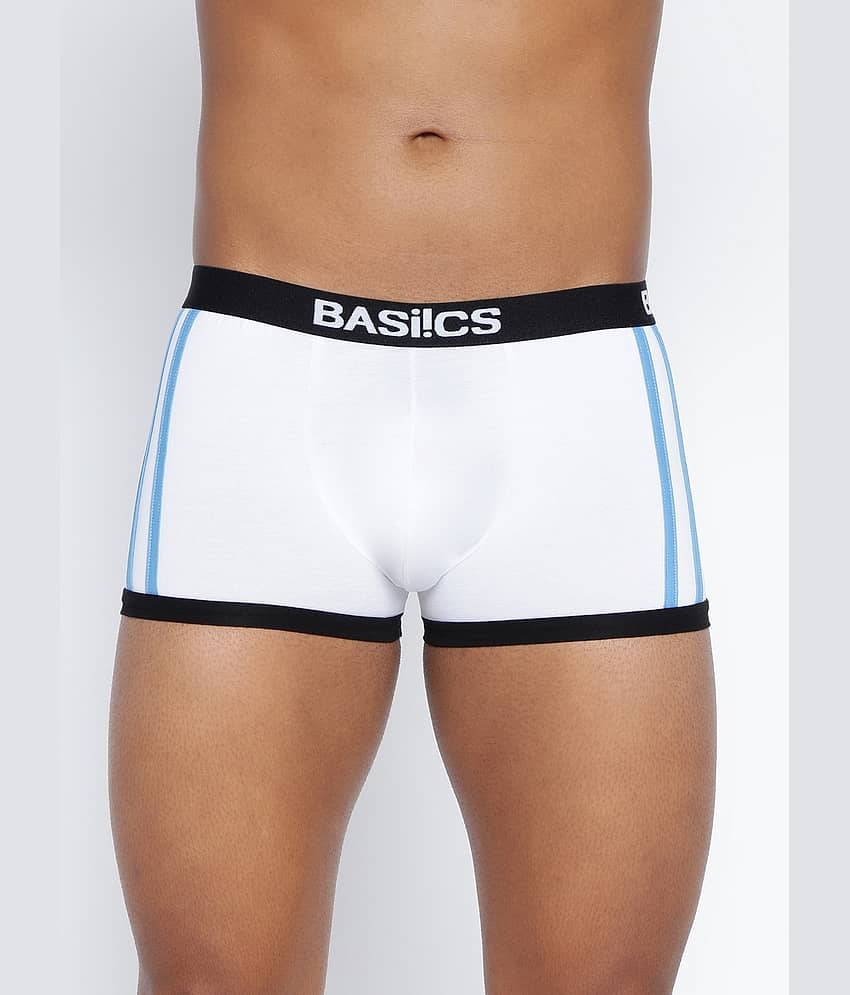 BASIICS By La Intimo Pack of 1 Cotton Blend Trunks For Men's ( White )