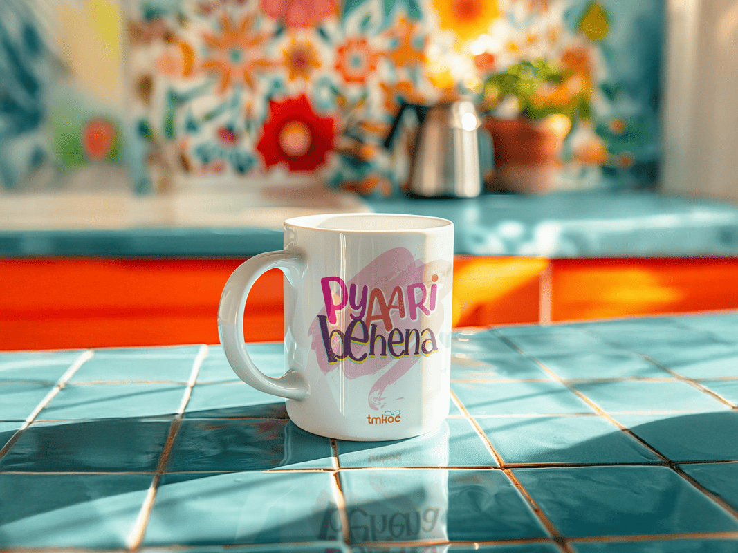 Taarak Mehta Ka Ooltah Chashmah|Ceramic Printed White and Black Coffee Mug 325ML Pack of 2