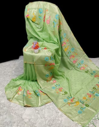 PHAITHANI LILEN SILK ALL OVER BUTTI AND PHAITHANI WORK BORDER WITH BP