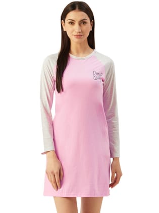 Klamotten Women's Printed Full Sleeves Sleepshirt DB12Rb