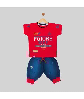 Mars Infiniti Pack of 1 Boys Cotton T-Shirt & Pants Set ( Wine )