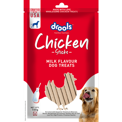 Drools Milk Flavour Chicken Sticks Treat for Dogs Drools Milk Flavour Chicken Sticks Treat for Dogs - 100g