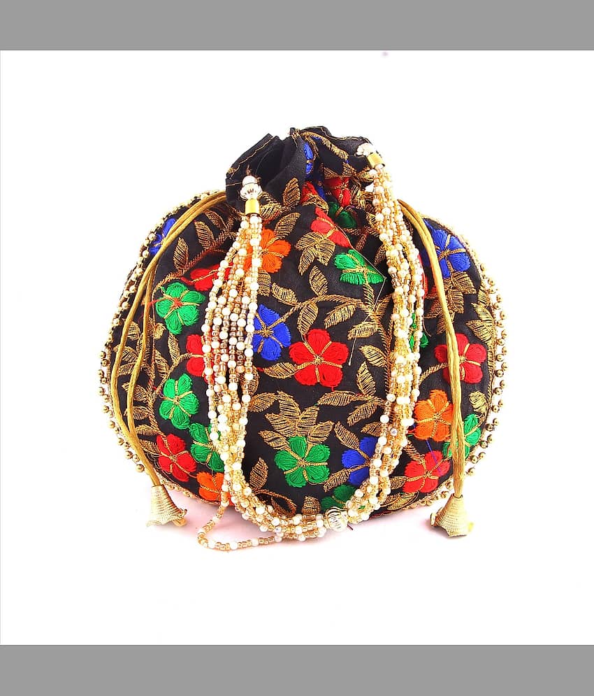 Apratim Black Silk Potli