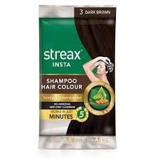 Streax Insta Shampoo Hair Colour3 Dark Brown Pouch 9Ml