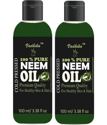 Vadhika 100 % Organic Neem oil Nee, 200 ml Pack of 2