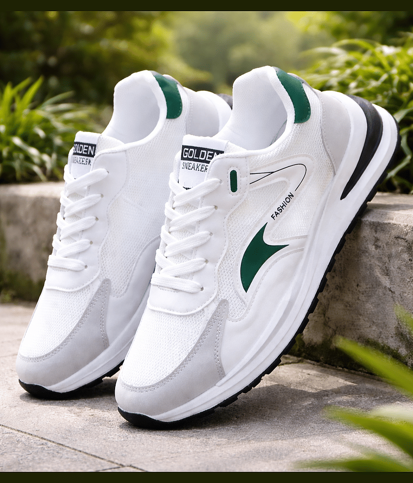 Xtoon Men’s Lifestyle White Mesh Sneakers Lightweight White Men's