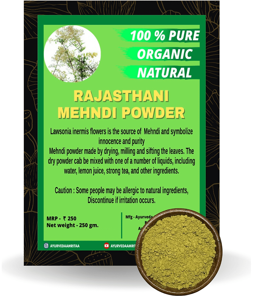 Ayurveda Amrita Mehndi Powder For Hair Organic Henna 250 g